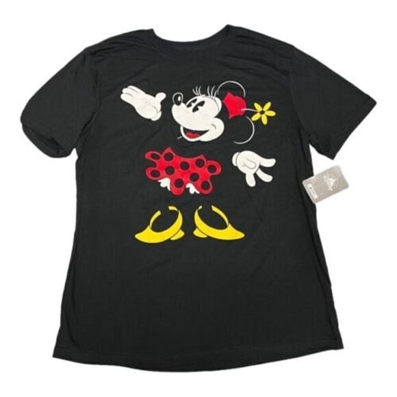 Disney Parks Adult Minnie Mouse T-Shirt Ears Flower World Fun Retro Polka Dot - Picture 1 of 6